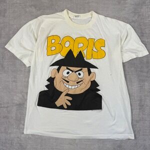 Boris Badenov Shirt Mens XL White Vtg Rocky Bullwinkle Cartoon Stanley Desantis
